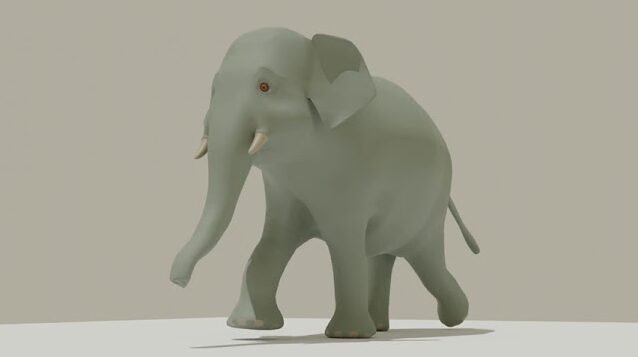 Elephant walking animation practice